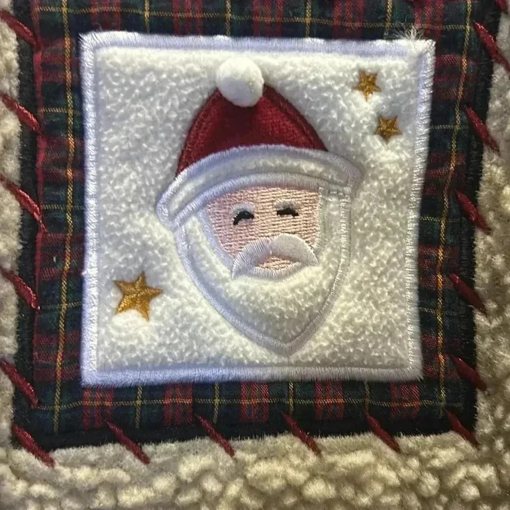 Christmas Holiday Santa With Cotton Ball Hat Fleece Sweater Size 1x Ladies - Picture 4 of 7
